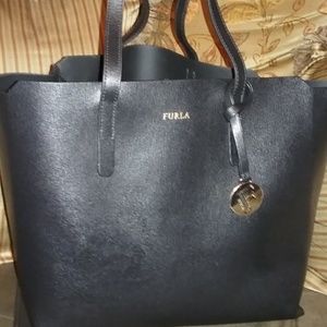 Black Furla Leather Tote